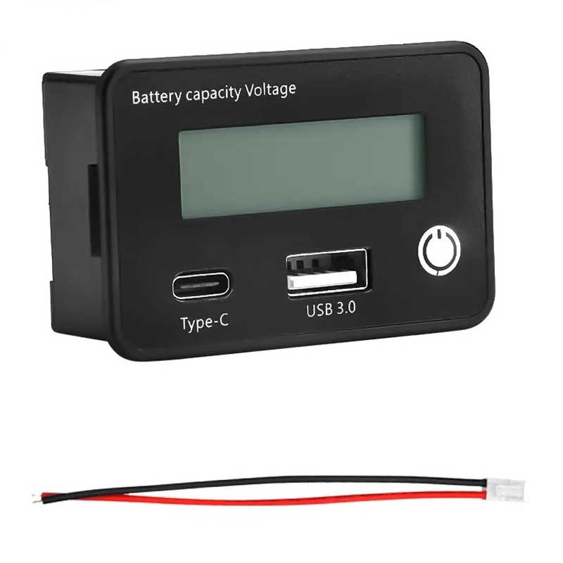 ماژول نشانگر ظرفیت باتری 8 تا 30 ولت بارگراف و ولتاژ با دو پورت USB و Type-C