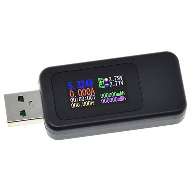 تستر دیجیتال USB (ولتمتر - آمپرمتر - تایمر - دماسنج)