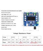 ماژول آمپلی فایر بلوتوثی استریو 100W XH-A105 - تصویر 3